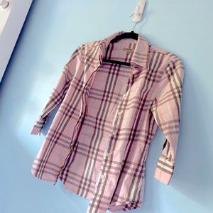 Burberry check button down